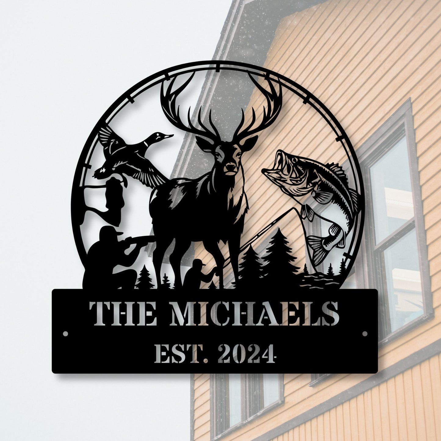 Custom Hunter Metal Sign, Personalized Hunter Gift, Hunting Decor, Metal Wall Art, Deer Hunter Sign, Rustic Outdoor Decor
