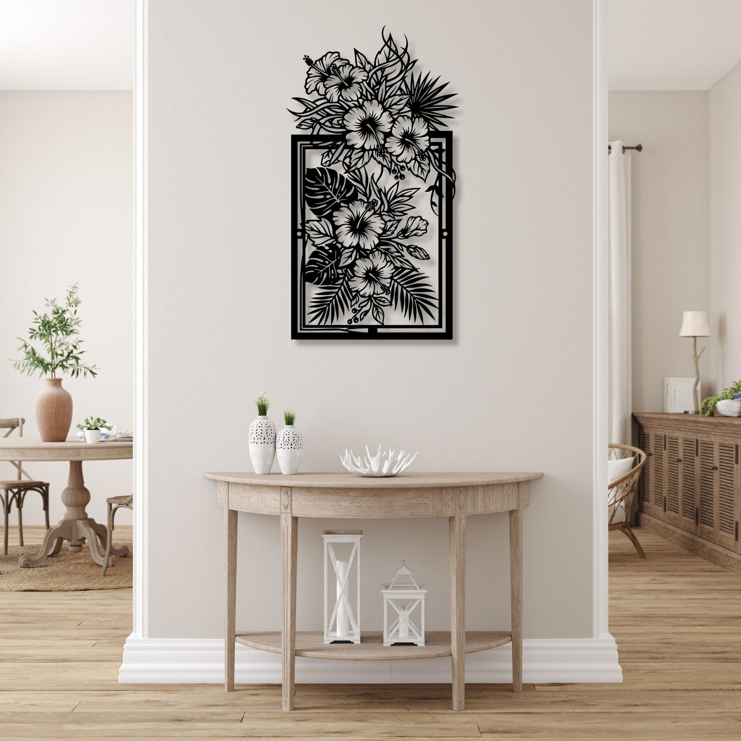 Metal Flower Wall Art, Floral Wall Decor, Metal Wall Sculpture, Botanical Art, Farmhouse Home Decor, Garden Wall Hanging, Nature Art Gift