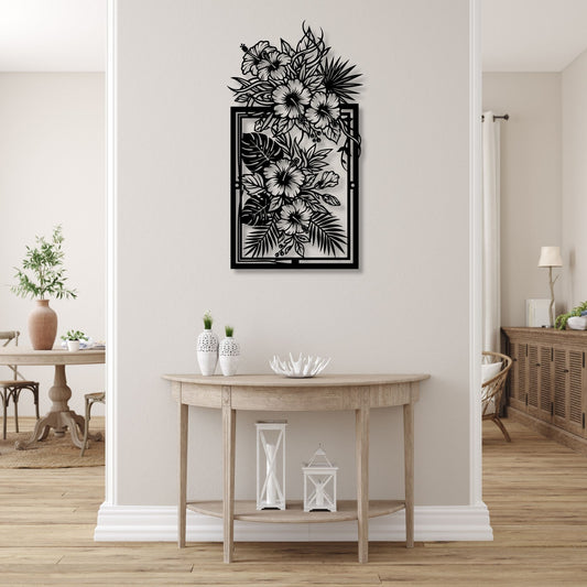 Metal Flower Wall Art, Floral Wall Decor, Metal Wall Sculpture, Botanical Art, Farmhouse Home Decor, Garden Wall Hanging, Nature Art Gift