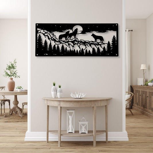 Wolves pack wall art decor, wolf wall art, wildlife art print, animal wall decor, nature home decor, rustic cabin art, forest animals
