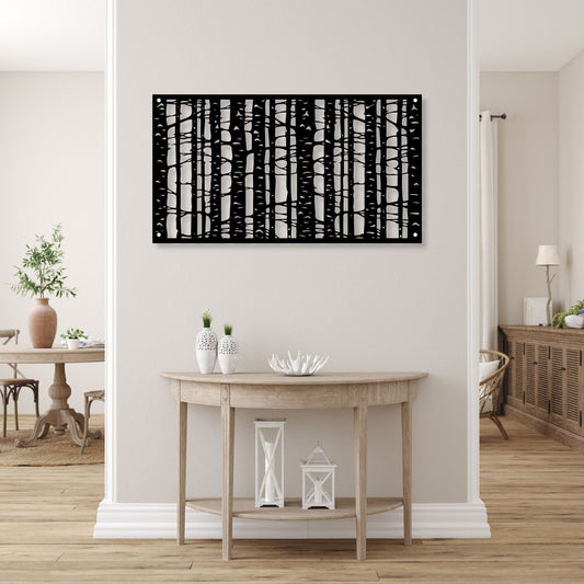 Birch Tree Metal Art Decor, Metal Wall Art, Rustic Home Decor, Nature Wall Art, Woodland Decor, Forest Farmhouse Wall Hanging, Gift Idea