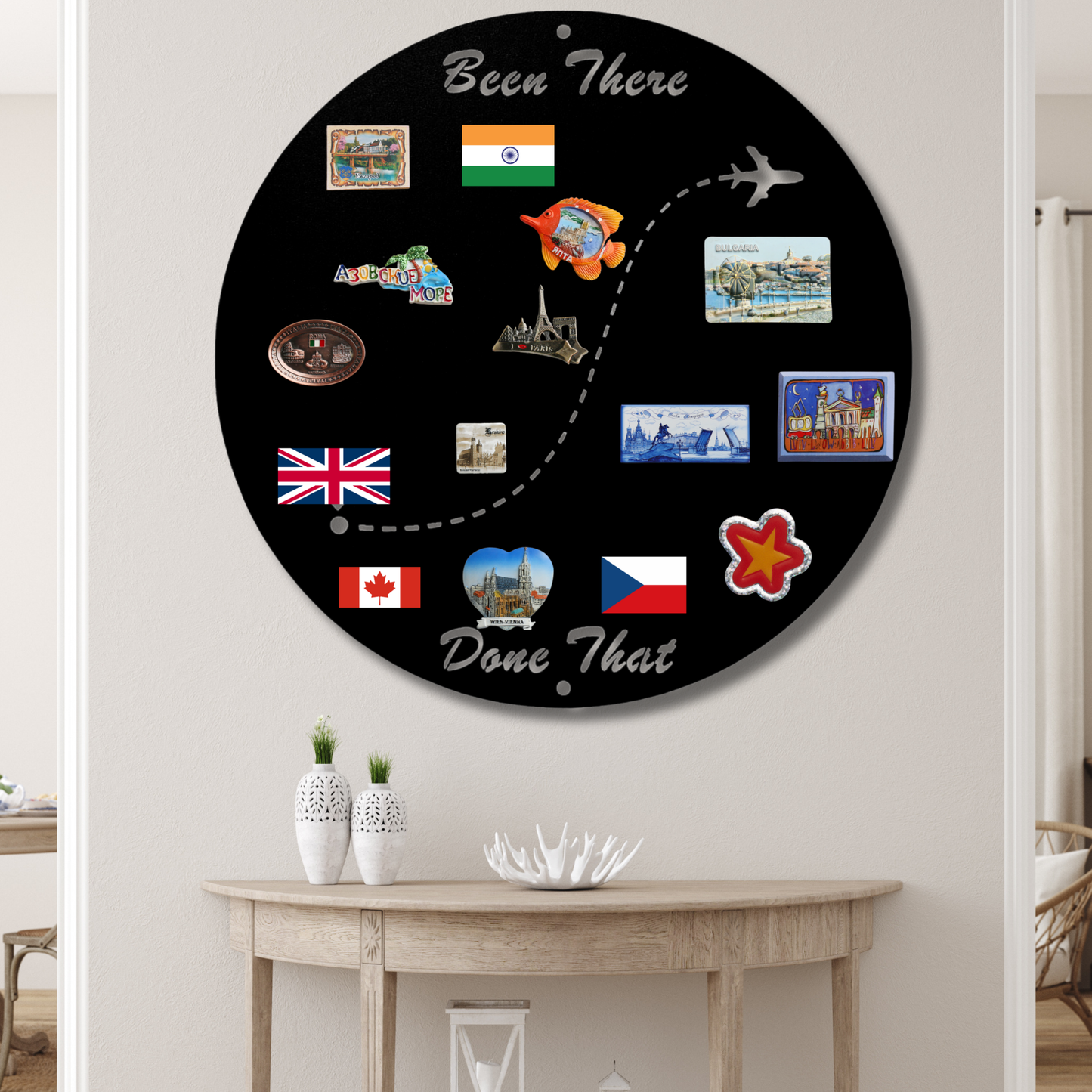 Travel Magnet Board for Souvenirs, Magnetic Metal Board for Wall, Travel Map Display, Vacation Memory Keeper, Magnetic Notice Board, Gift