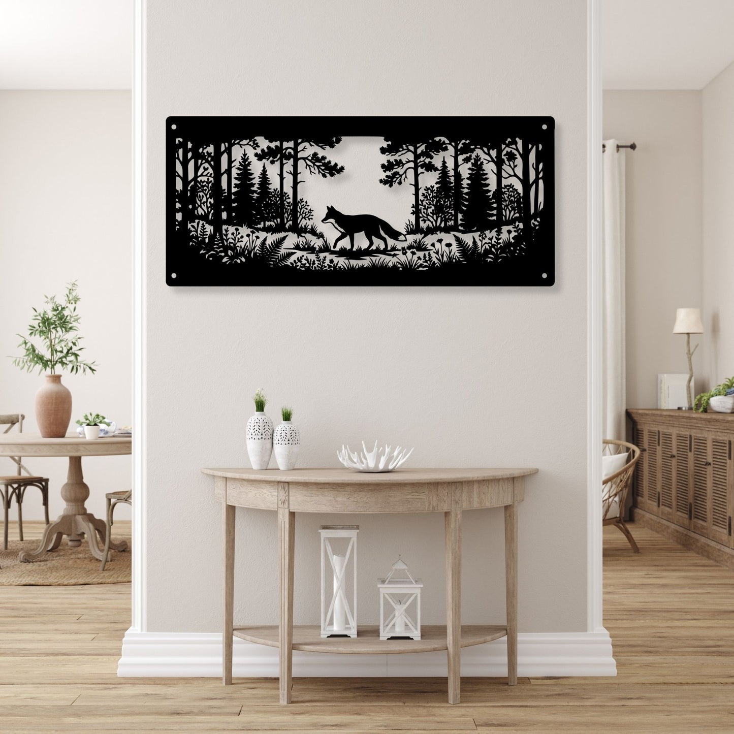 Fox wall art decor, fox print, woodland animal art, forest home decor, rustic fox poster, wildlife artwork, nursery wall decor gift