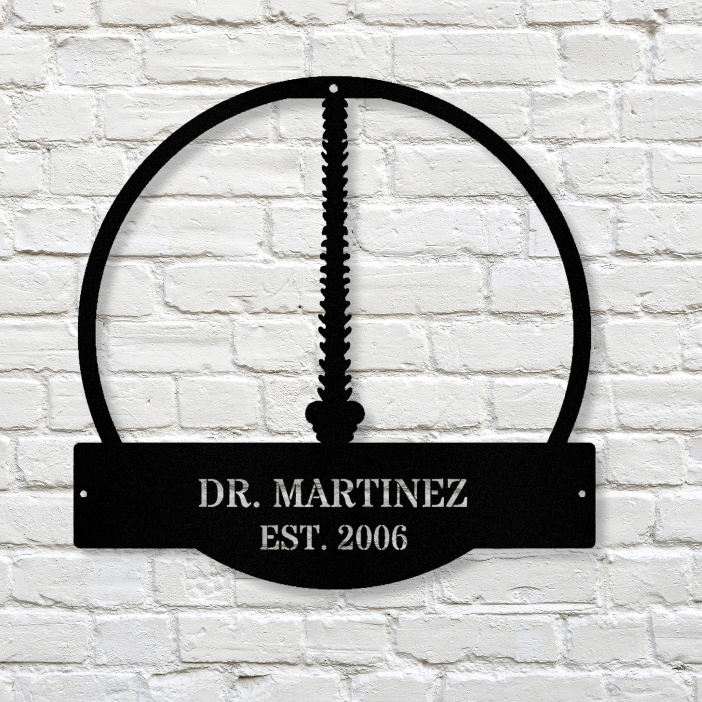 Customized Chiropractor Metal Sign, Chiropractic Metal Wall Sign, Dr. Office Wall Art Gift, Last Name Est Metal Plaque, Personalized Gift