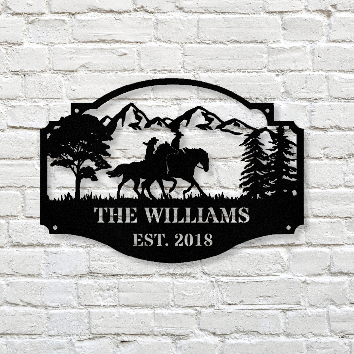 Custom Couple Horse Riding Metal Sign, Personalized Valentines Gift, Anniversary Gift, Wall Hanging Decor, Bedroom Decor, Metal Art for Couples