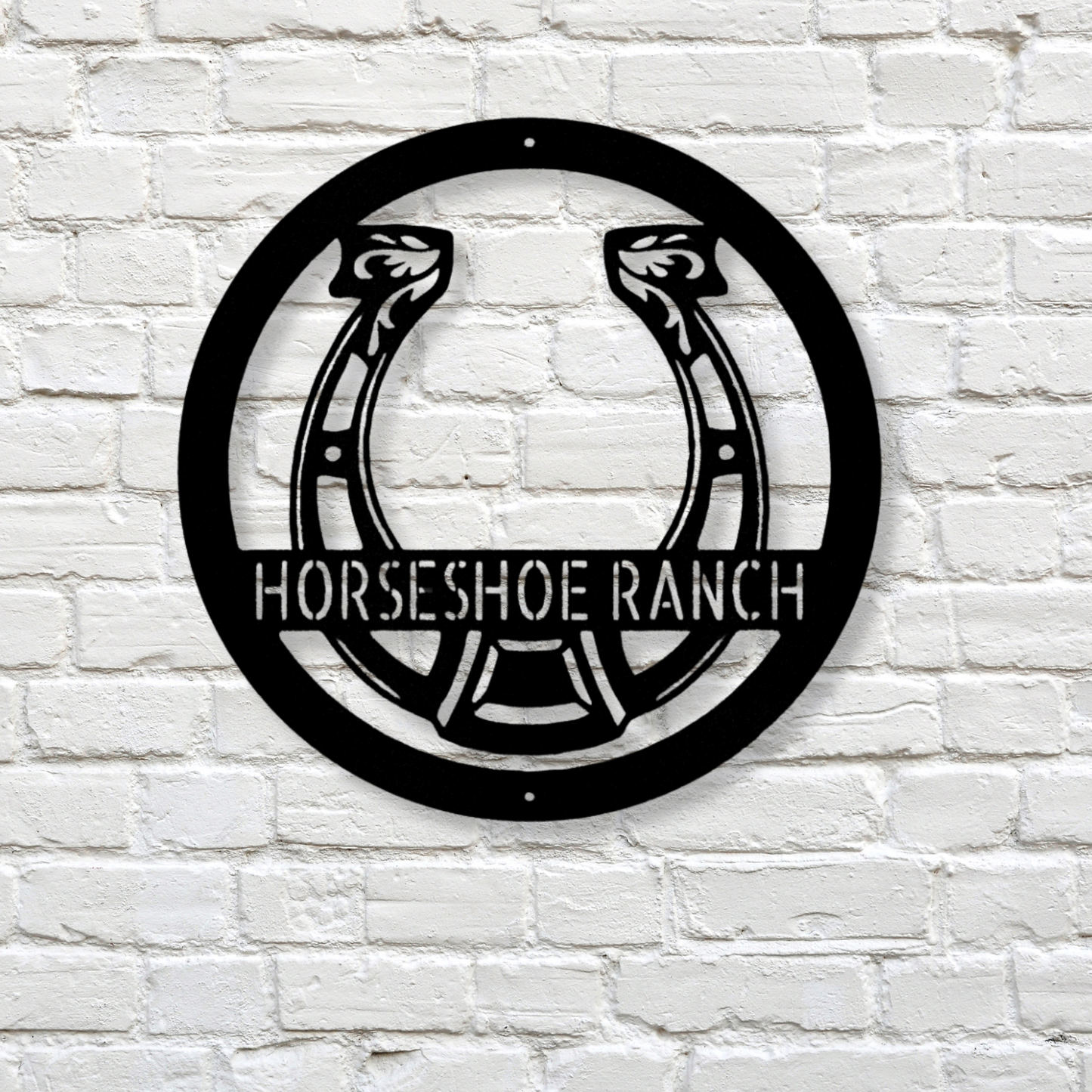 Horseshoe Monogram - Metal Steel Sign