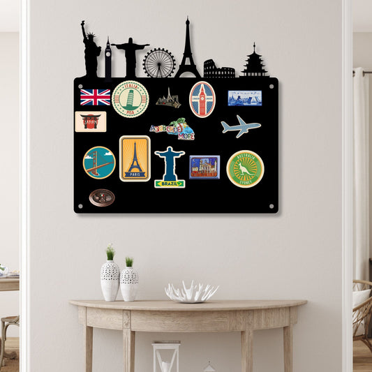 Couples Vacation Goal Map | Magnetic Travel Tracker Sign | Industrial Metal Travel Map | Adventure Tracker Wall Art | Moving Tracker Gift