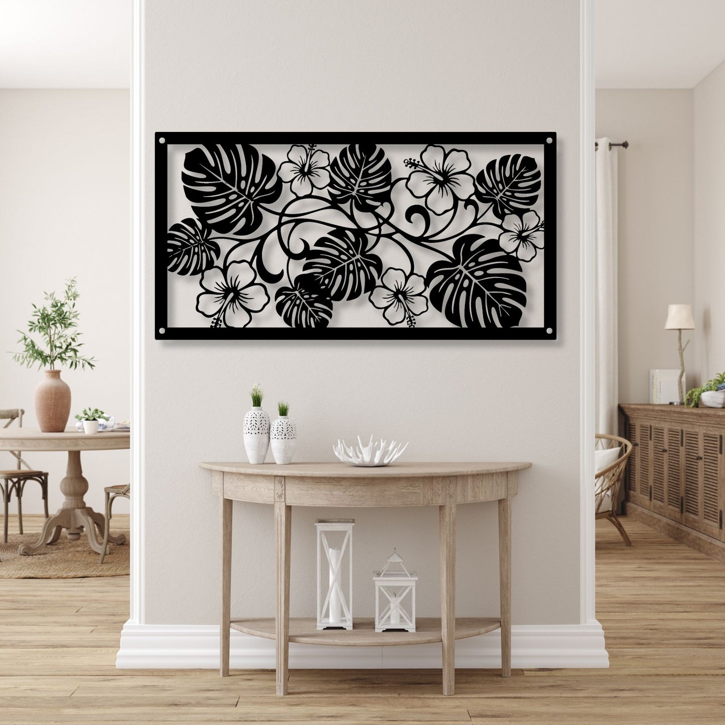 Floral Metal Sign, Flower Metal Wall Art, Garden Metal Sign, Rustic Farmhouse Decor, Botanical Wall Art