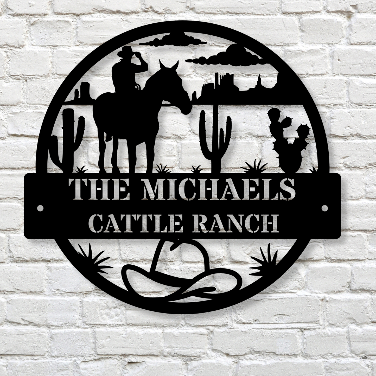 Personalized Cattle Ranch Metal Sign, Custom Ranch Decor, Rustic Farmhouse Sign, Western Ranch Gift, Cowboy Metal Decor, Country Living