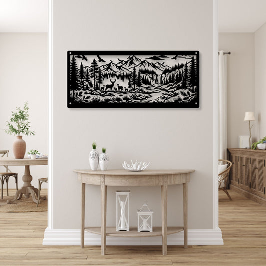 Deer Metal Wall Art Decor, Deer Wall Art, Wildlife Wall Decor, Rustic Home Decor, Hunting Gift, Farmhouse Wall Art, Animal Metal Art