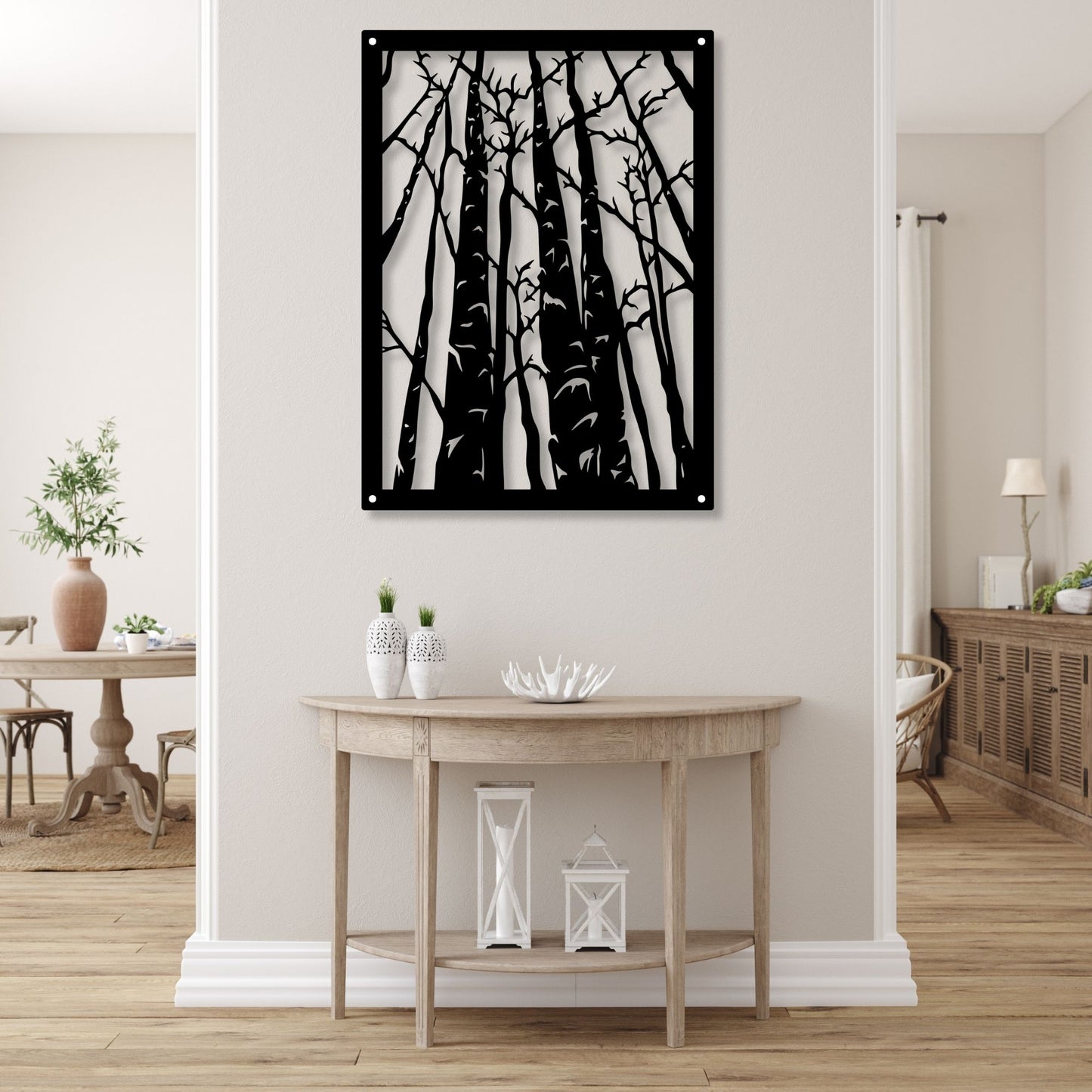 Birch Tree Wall Art Decor, Nature Wall Art, Forest Artwork, Woodland Decor, Rustic Wall Art, Tree Print, Botanical Art, Living Room Decor