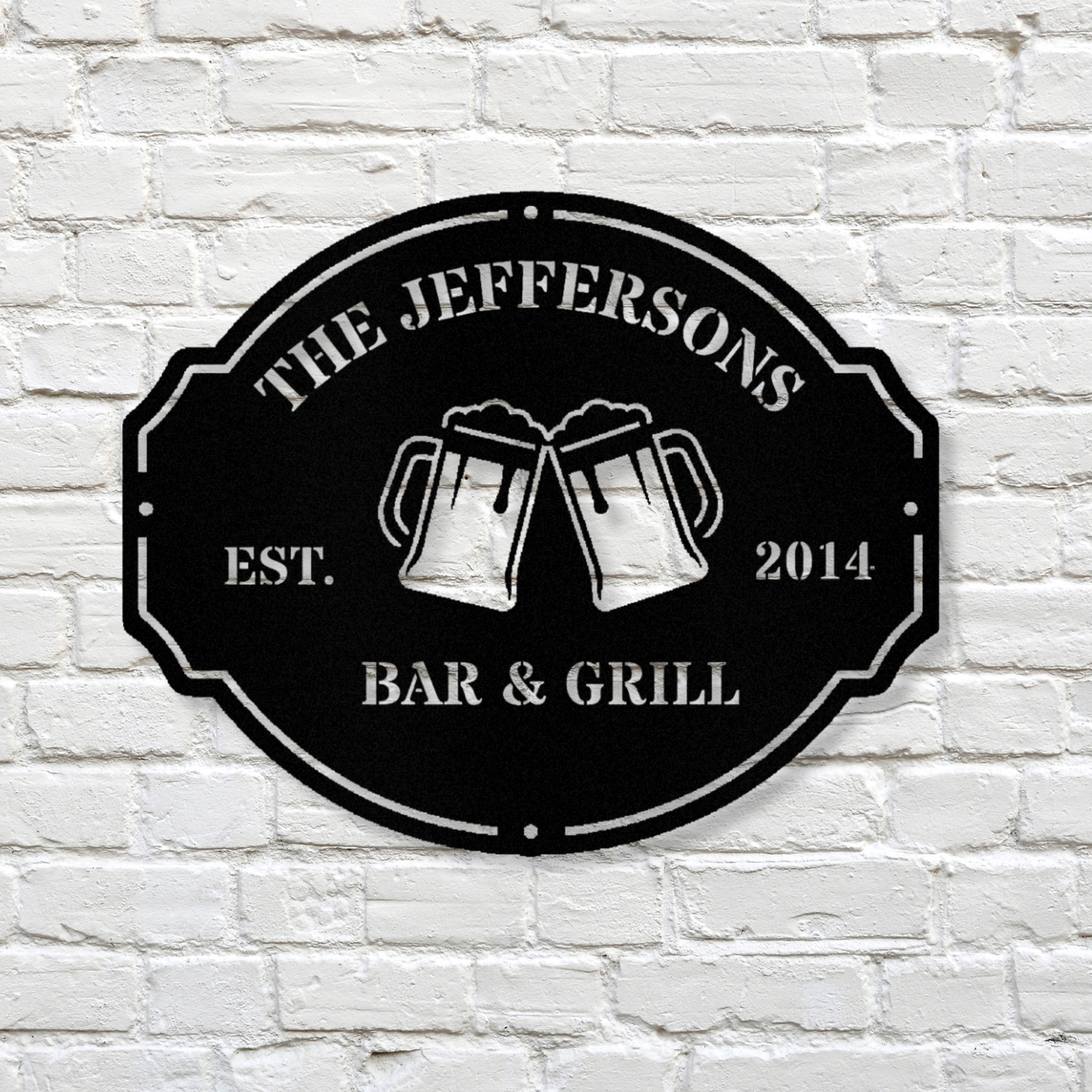 Personalized Bar & Grill Metal Wall Sign, Custom Pation Metal Wall Sign, Poolside Metal Sign, Est. Metal Sign, Bbq Metal Sign, Family Name Metal sign