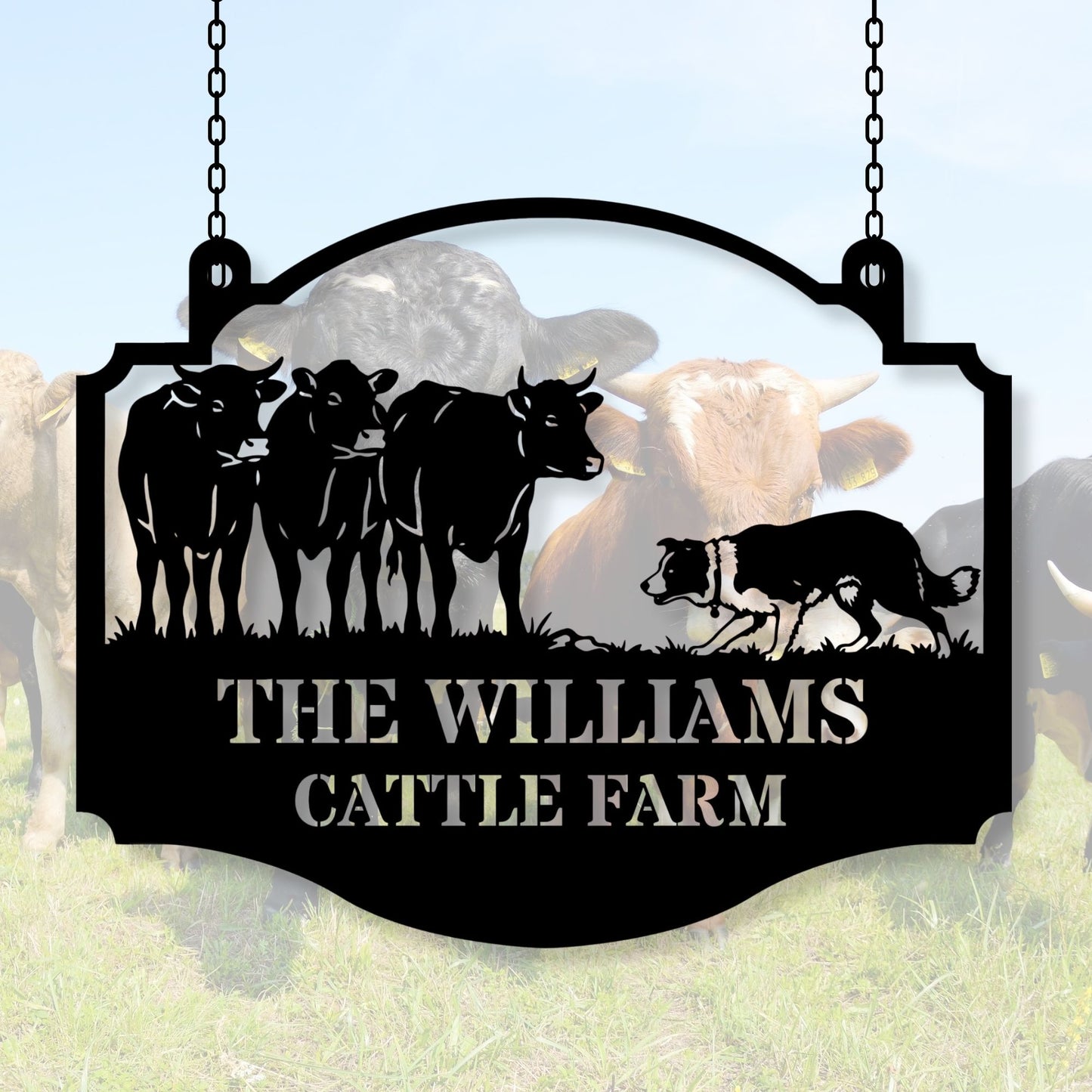Personalized Gift for Cattle Farmer | Custom Ranch Metal Sign | Father's Day Gift, Texas Style Decor, Est Family Name Sign, Barn Wall Art