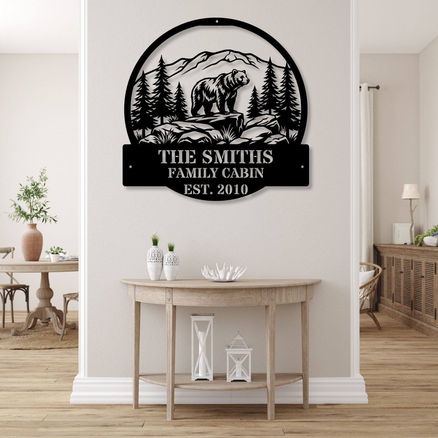 Personalized Mountain Cabin Decor Sign, Custom Cabin Sign, Rustic Lodge Decor, Mountain Home Gift, Cabin Wall Art, Wood Sign