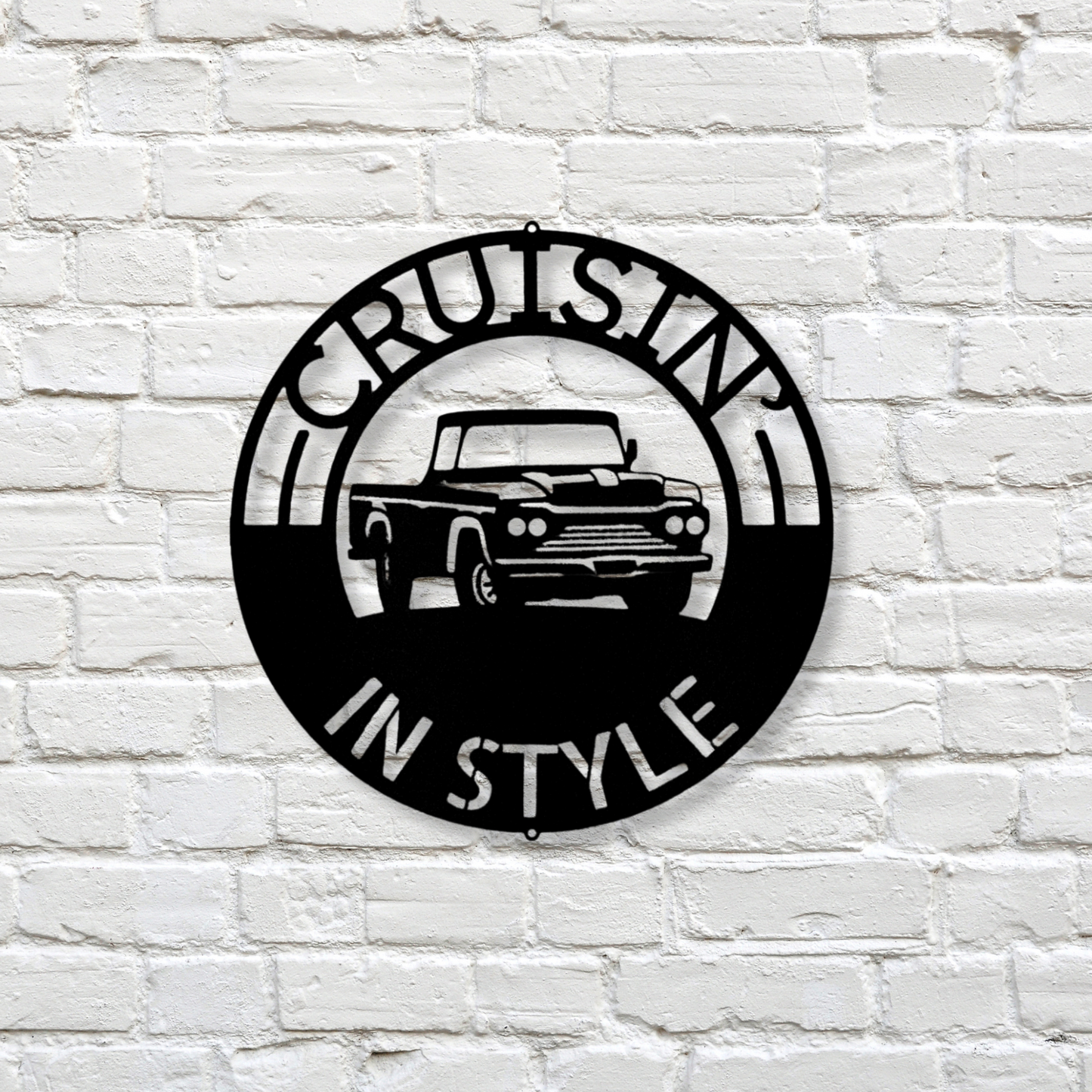 Classic Pickup Truck Monogram Metal Sign