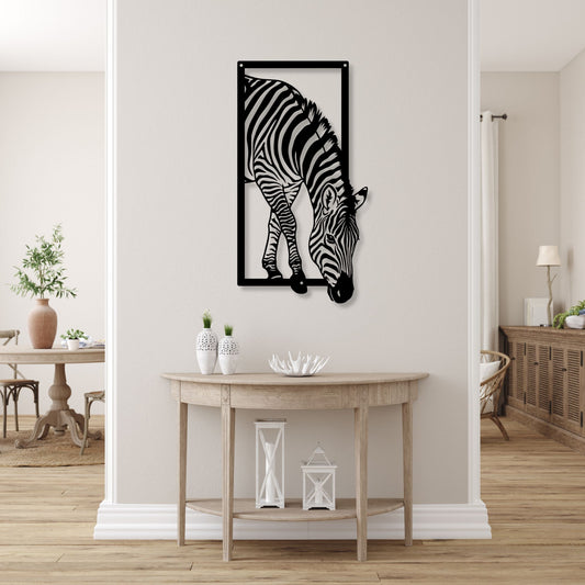 Zebra Wall Metal Art, Zebra Metal Wall Decor, Safari Animal Art, Wildlife Home Decor, African Zebra Wall Art, Metal Art Gift for Home