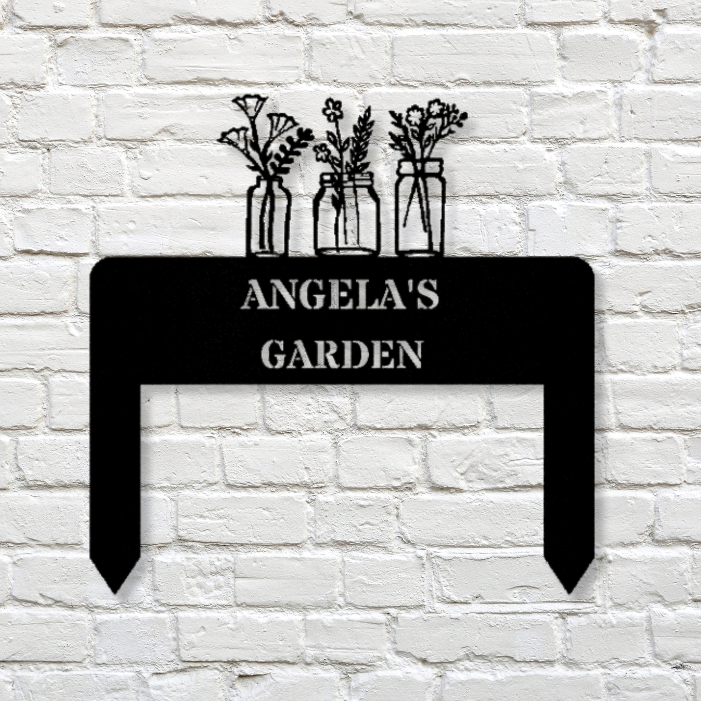 Flower Vase Garden Metal Stake Sign, Garden Decor, Garden Metal Sign, Gardener Gift, Nana's Garden Metal Art, Seedbed Metal Sign,Personalized Metal Sign Outdoor Metal Art