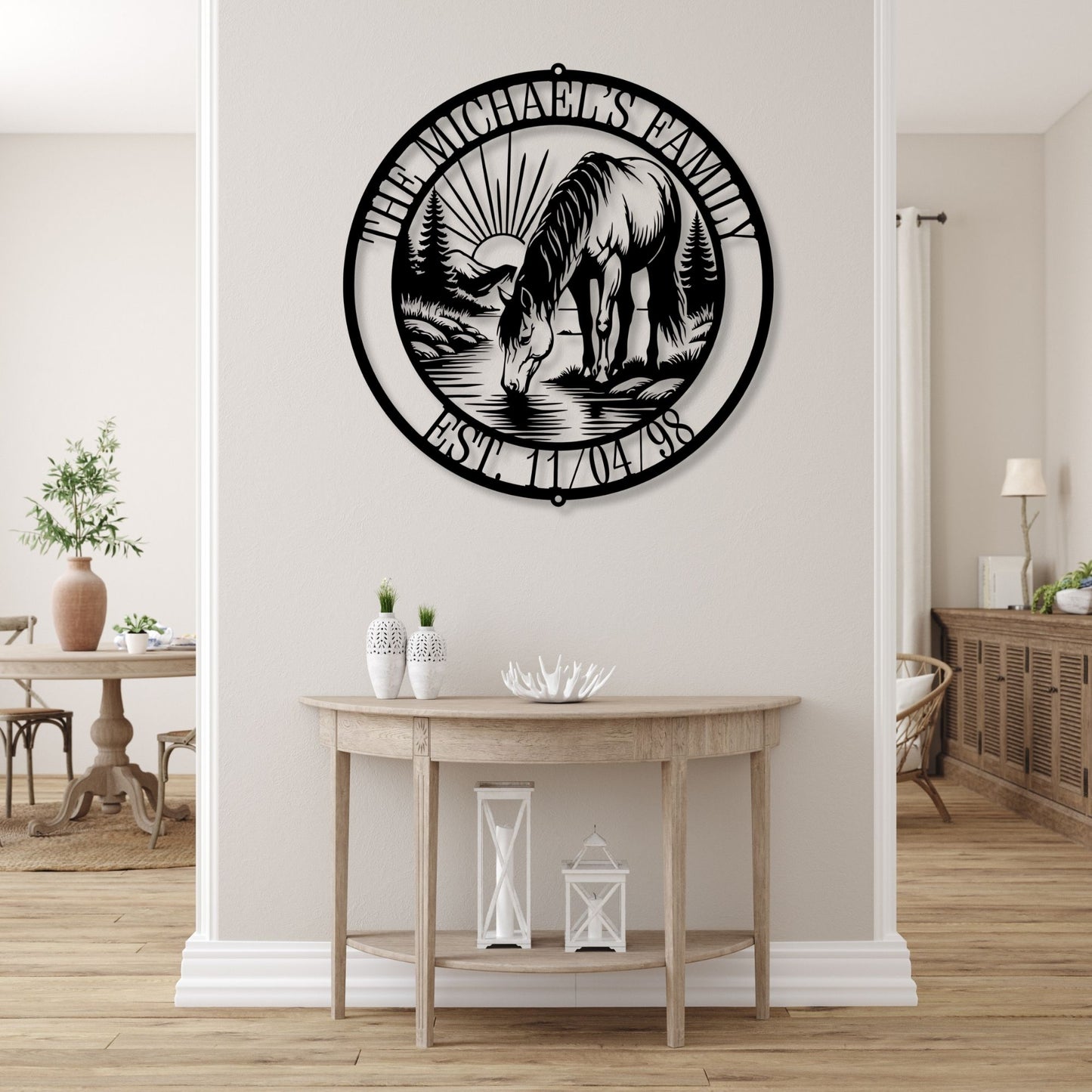 Custom Horse Ranch Sign, Personalized Ranch Entrance Sign, Horse Stable Sign, Western Ranch House Decor