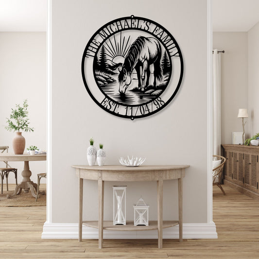 Custom Horse Ranch Sign, Personalized Ranch Entrance Sign, Horse Stable Sign, Western Ranch House Decor