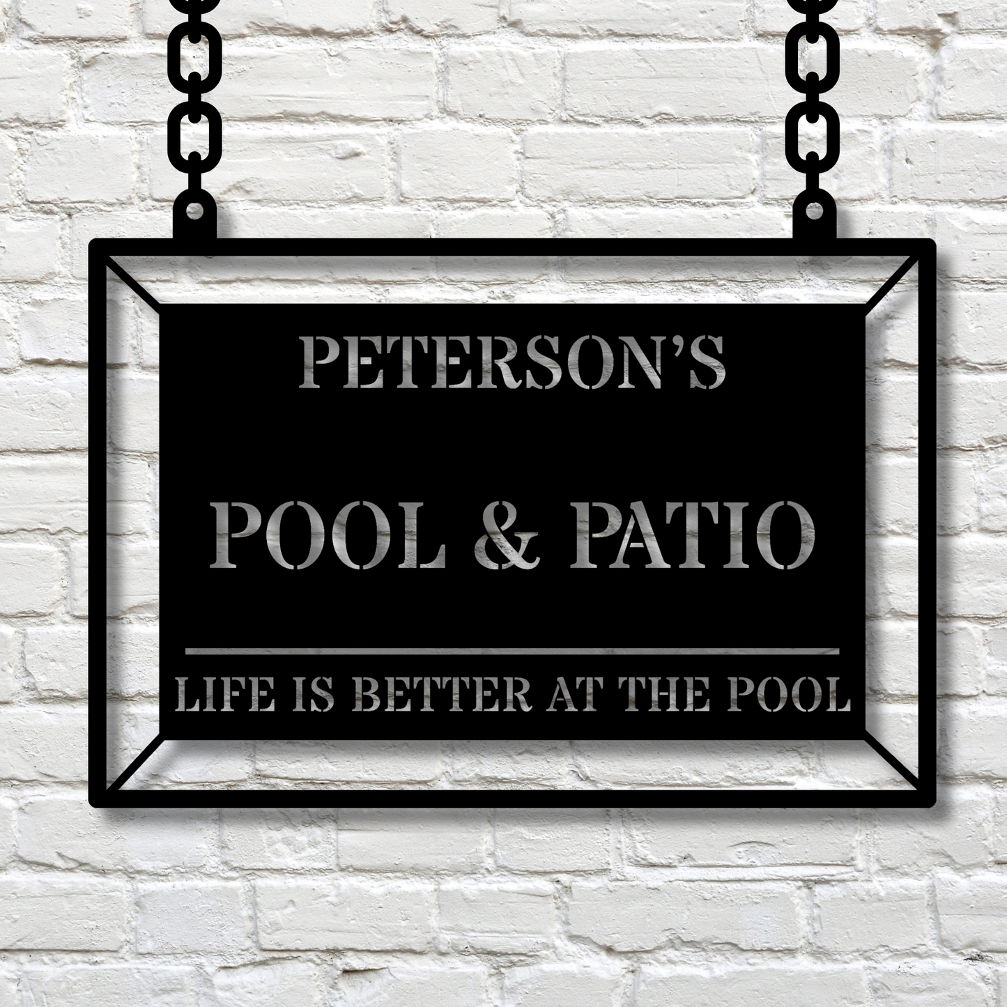 Custom Palm Tree Pool Sign, Personalized Tropical Metal Art, Large Patio Decor, Outdoor Wall Art for Poolside, Gift for Both