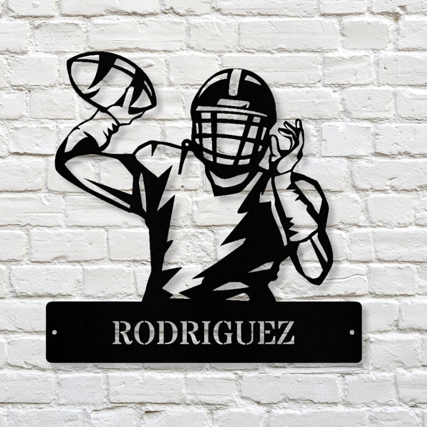 Football Wall Metal Sign, Last Name Metal Wall Sign, Football Lover Birthday Gift, Bedroom Wall Metal Art Decor,