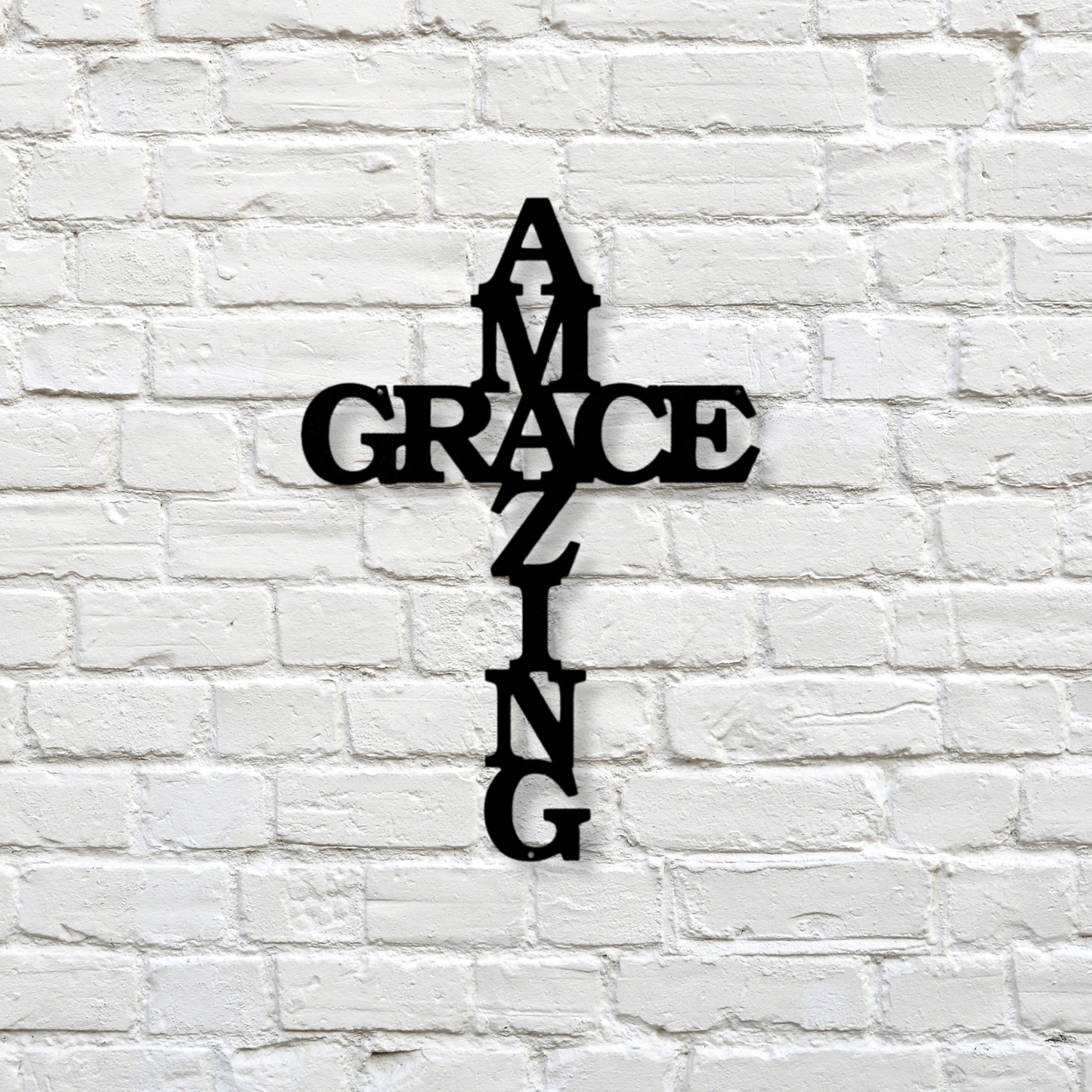 Amazing Grace Cross Metal Sign, Gift For Christians, Metal Wall Sign, Script Sign, Bible House Decor, Christian Home Decor, Religious Decor