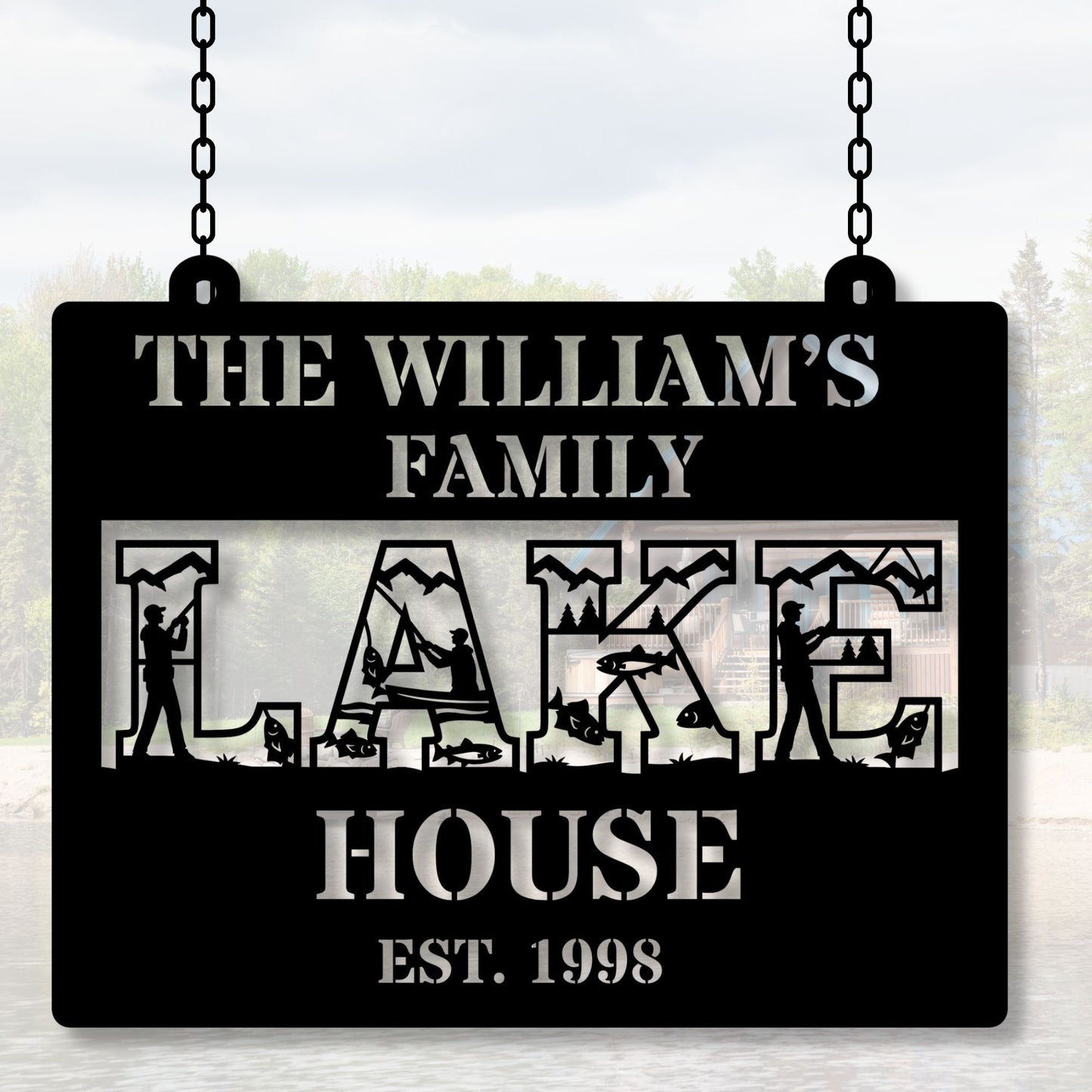 Personalized Lake House Metal Sign, Custom Lake Sign, Lake House Decor,  Cabin Sign, Lake Home Gift