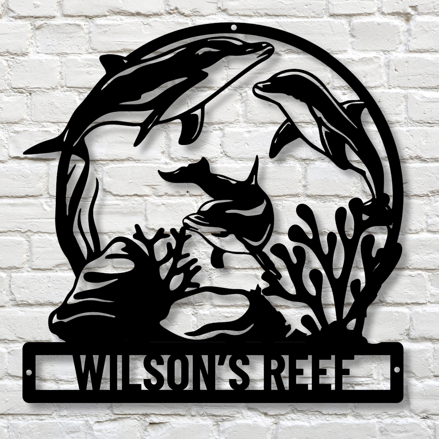 Personalized Dolphin Sign, Custom Name Sign, Dolphin Decor, Sea Life Wall Art, Nautical Gift, Ocean Theme Name Sign