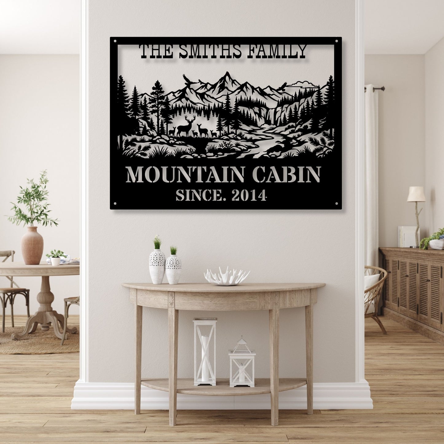 Personalized hunting cabin metal wall art, custom cabin sign, rustic hunting decor, hunter gift, lodge wall art, outdoor metal decor