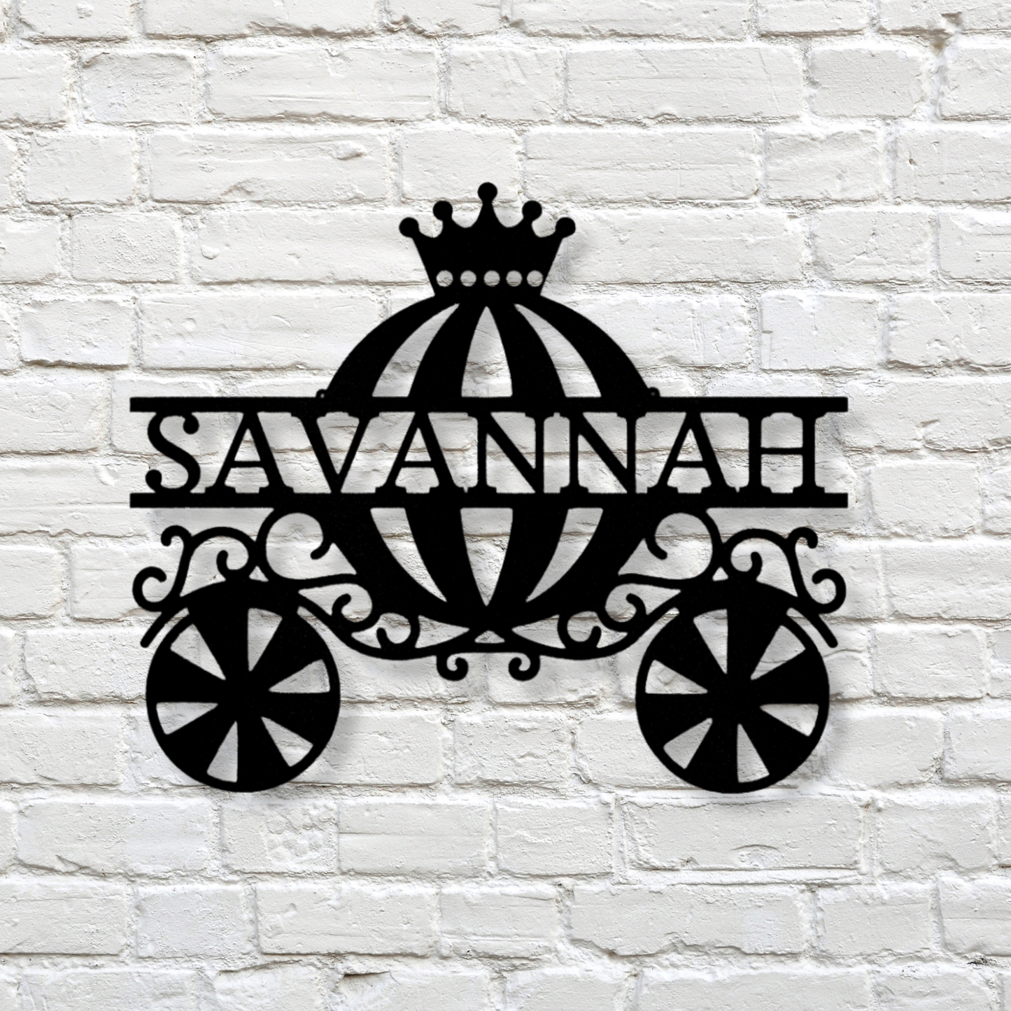 Personalized Princess Carriage Metal Sign, Kids name Metal Wall Art, Bedroom Decor