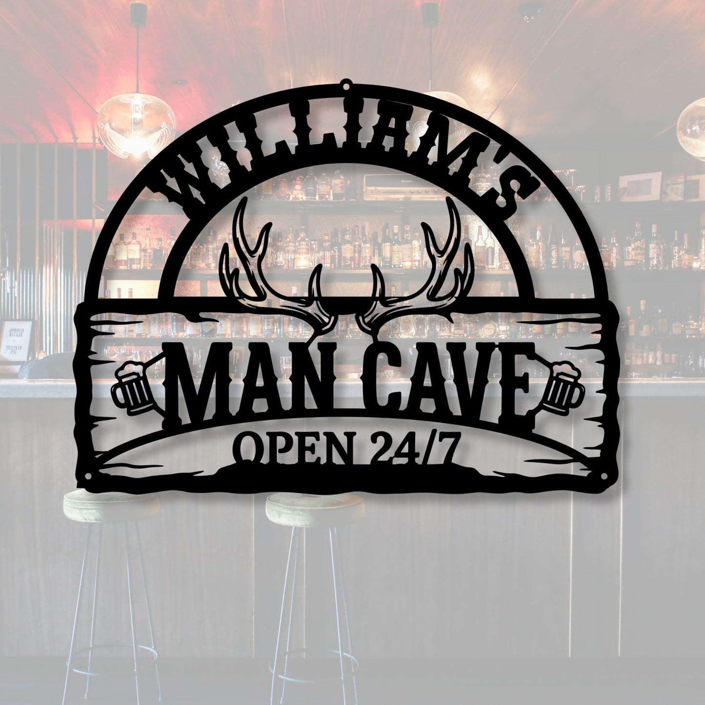 Custom Basement Bar Metal Sign, Personalized Man Cave Decor, Home Tavern Sign, Pub Wall Art, Speakeasy Decor, Gift for Him, Beer Sign