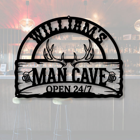 Custom Basement Bar Metal Sign, Personalized Man Cave Decor, Home Tavern Sign, Pub Wall Art, Speakeasy Decor, Gift for Him, Beer Sign