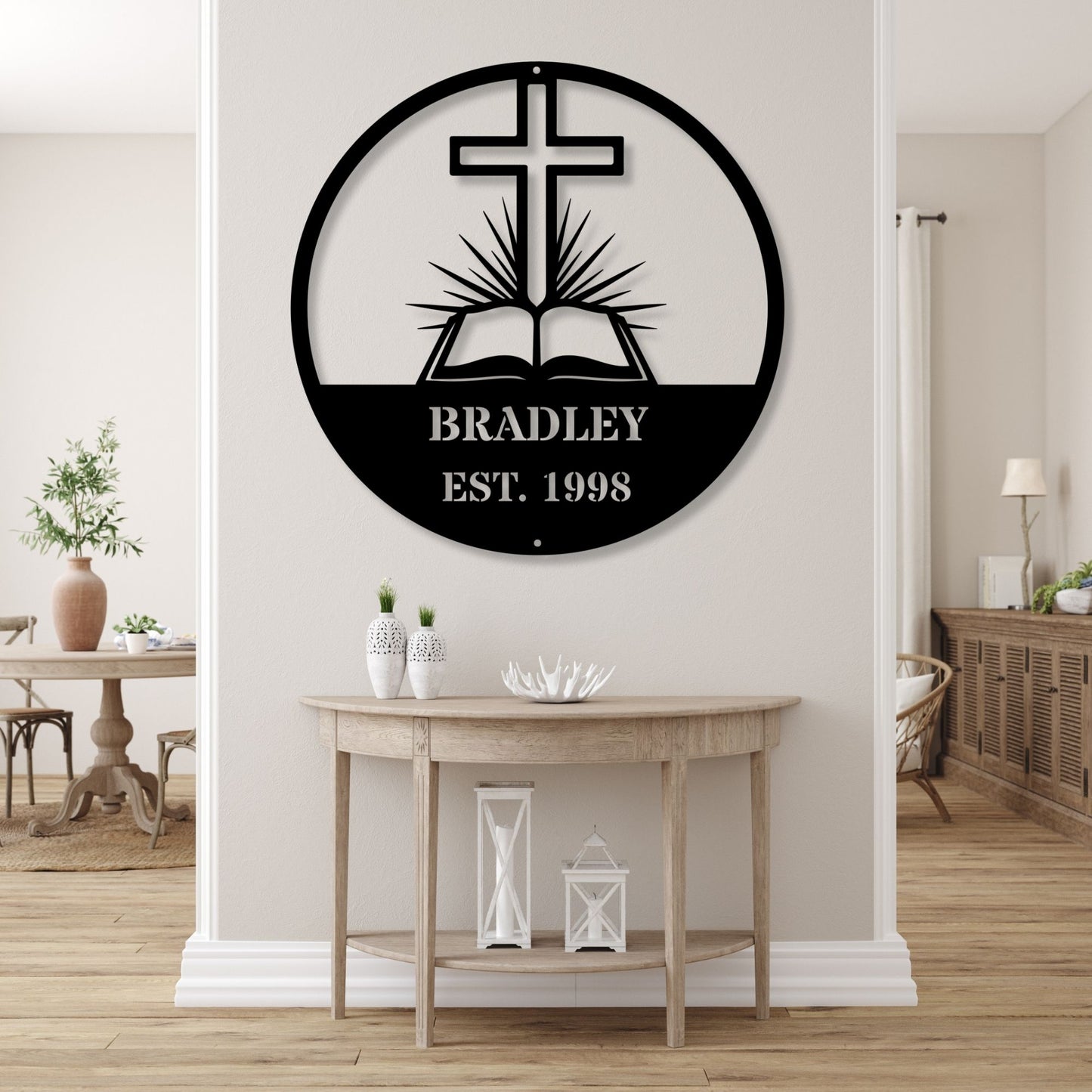 Custom Christian Metal Sign, Personalized Religious Wall Art, Faith Decor, Bible Verse Sign, Farmhouse Christian Gift, Church Decor