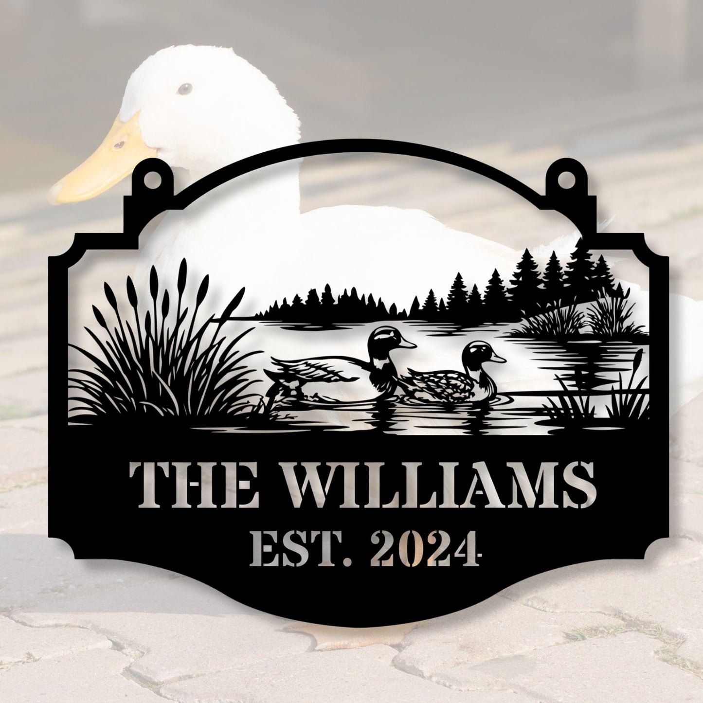 Custom Duck Farm Metal Sign, Duck Decor, Farm Metal Sign, Farmhouse Wall Art, Duck Lover Gift, Rustic Farm Decor, Personalized Barn Sign