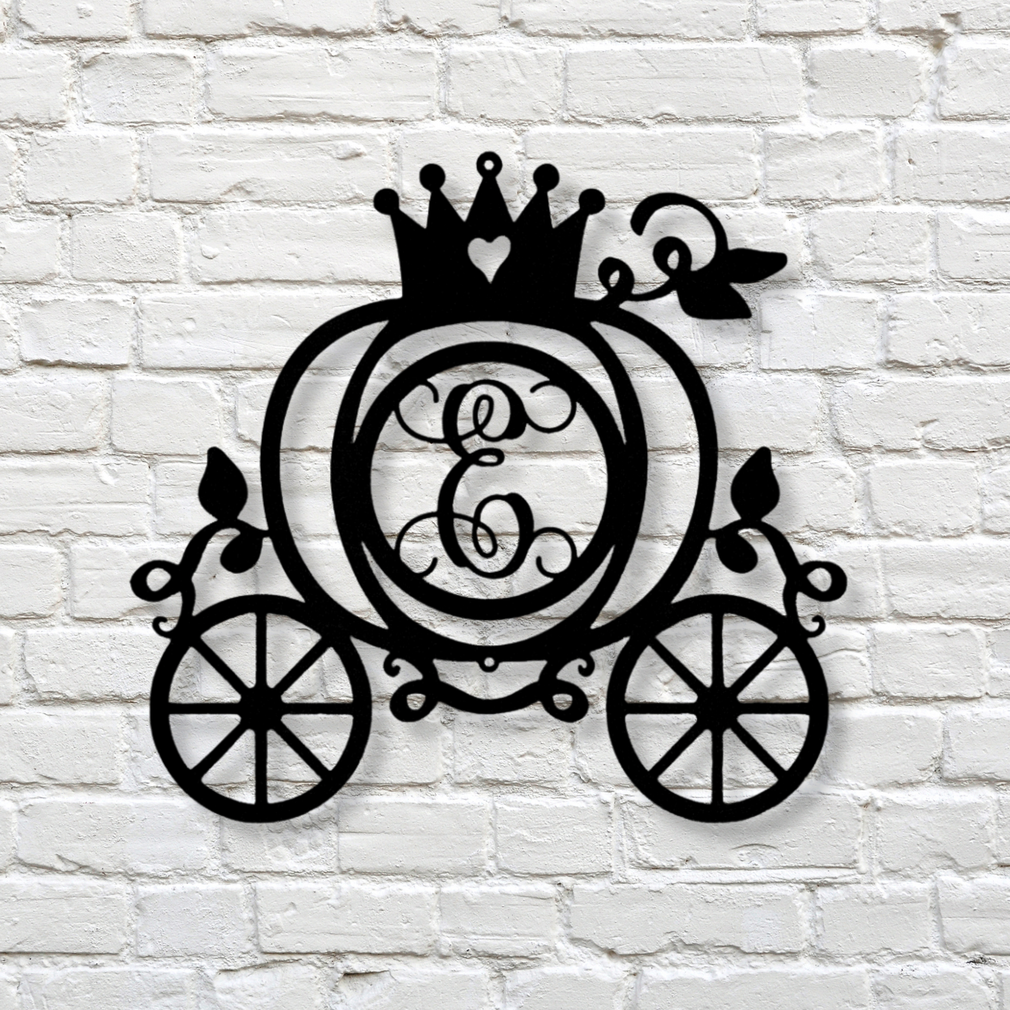 Carriage Initial Metal Sign, Nursery Decoration, Kids Door Sign, Name Initial Wall Art, Large Metal Wall Art, Unique Home Design,