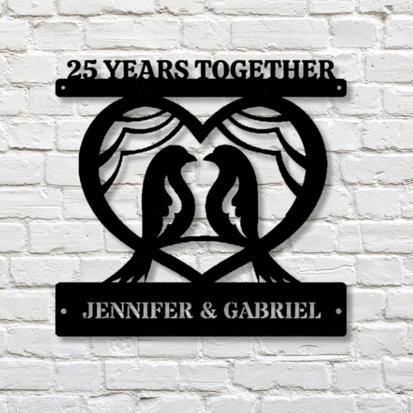 Personalized Anniversary Metal Sign, Wedding Anniversary Sign, Husband Wife Gift, Large Metal sign, Customized Gift for Couple, Couples Name Sign, Engagement Gift