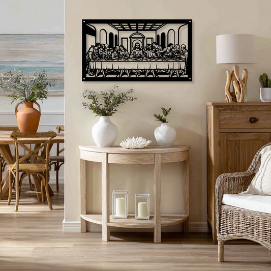Last Supper Metal Wall Art, Jesus and Disciples Metal Sign, Christian Home Decor, Religious Wall Hanging Scripture Art, Easter Gift New Home