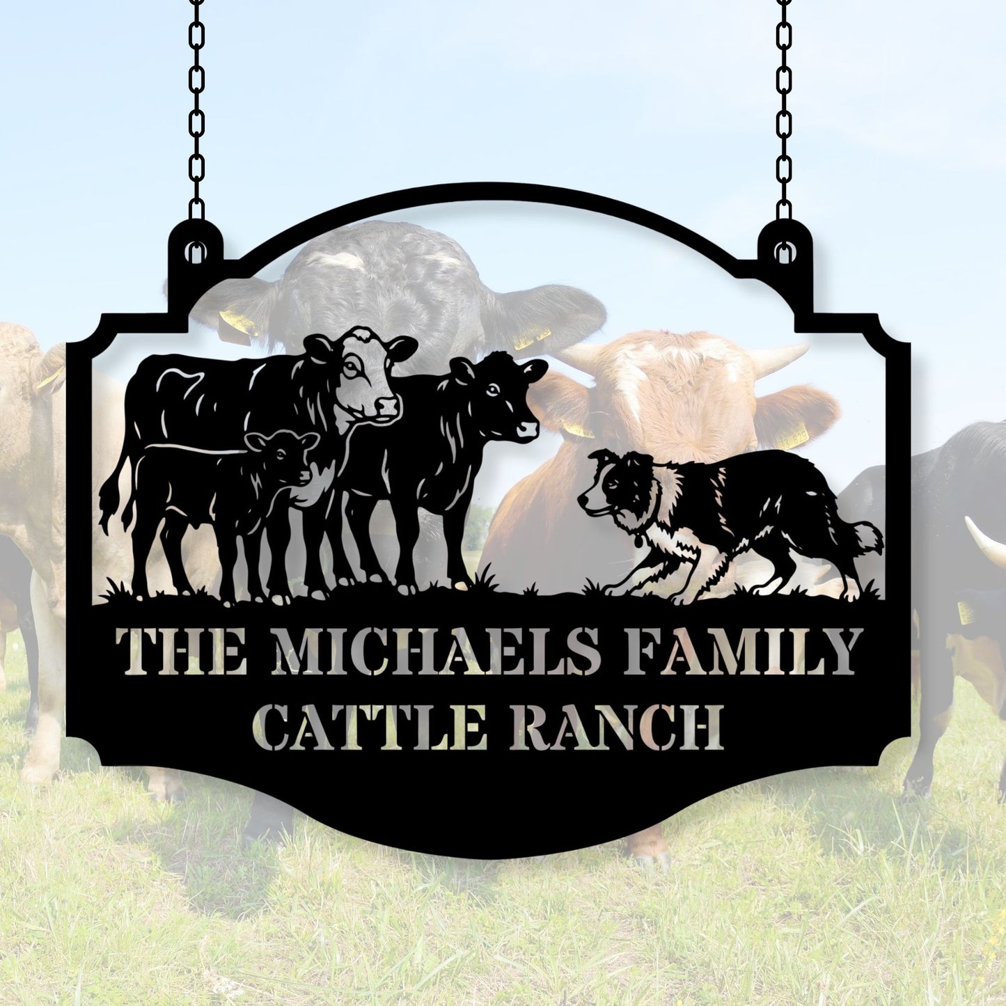 Custom Cattle Ranch Metal Sign | Personalized Farm Name Sign | Metal Ranch Gate Decor, Livestock Barn Sign, Housewarming Gift, Outdoor