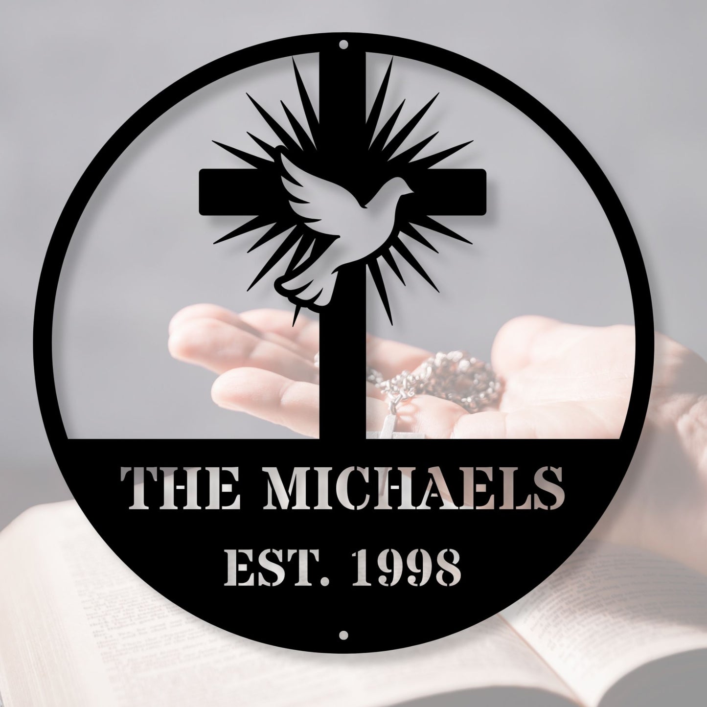 Personalized Religious Metal Sign, Custom Faith Wall Art, Christian Home Decor, Spiritual Gift, Church Decor, Inspirational Metal Sign