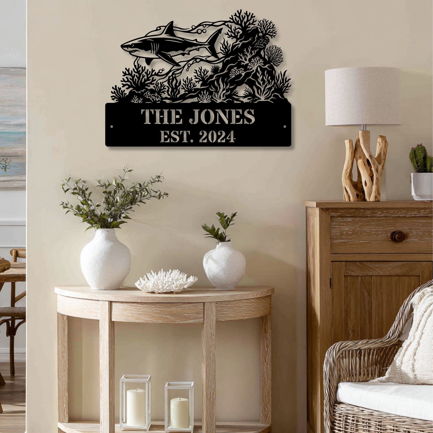 Custom Beach House Metal Sign, Personalized Coastal Decor, Beach House Wall Art, Nautical Metal Sign, Ocean Home Decor, Seaside Gift