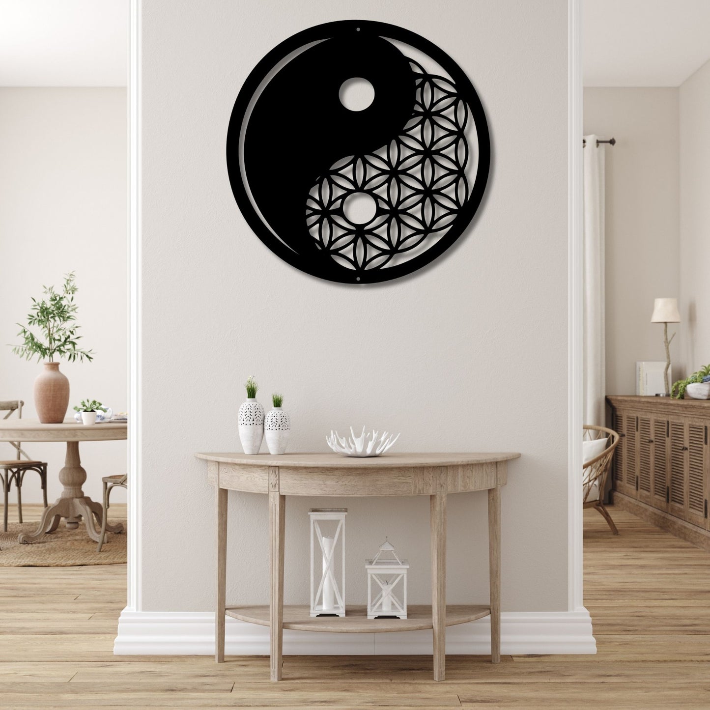 Yin Yang Metal Wall Art, Zen Metal Wall Decor, Modern Metal Sign, Spiritual Home Decor, Minimalist Living Room Art, Balance Harmony Gift
