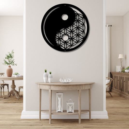 Yin Yang Metal Wall Art, Zen Metal Wall Decor, Modern Metal Sign, Spiritual Home Decor, Minimalist Living Room Art, Balance Harmony Gift