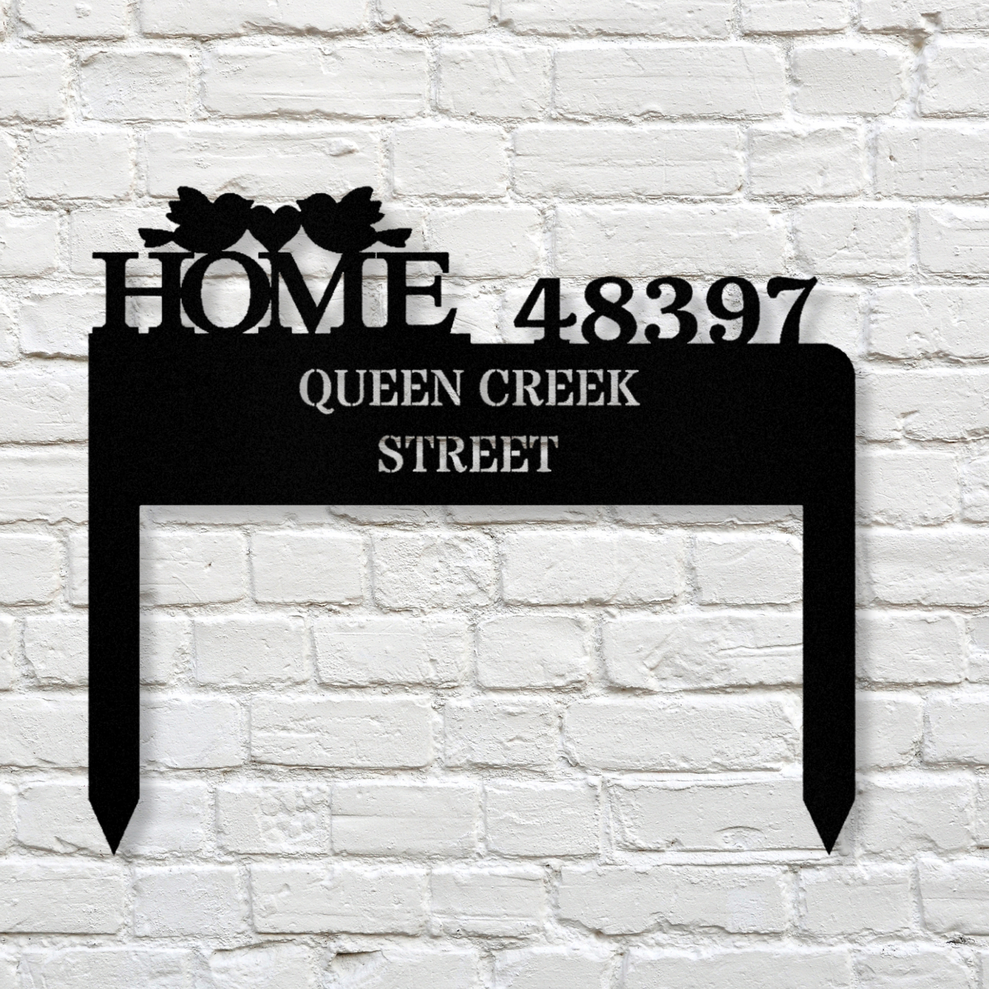 House Address Metal Stake, Home Numbers Address Metal Sign, Horizontal Residence Address Sign