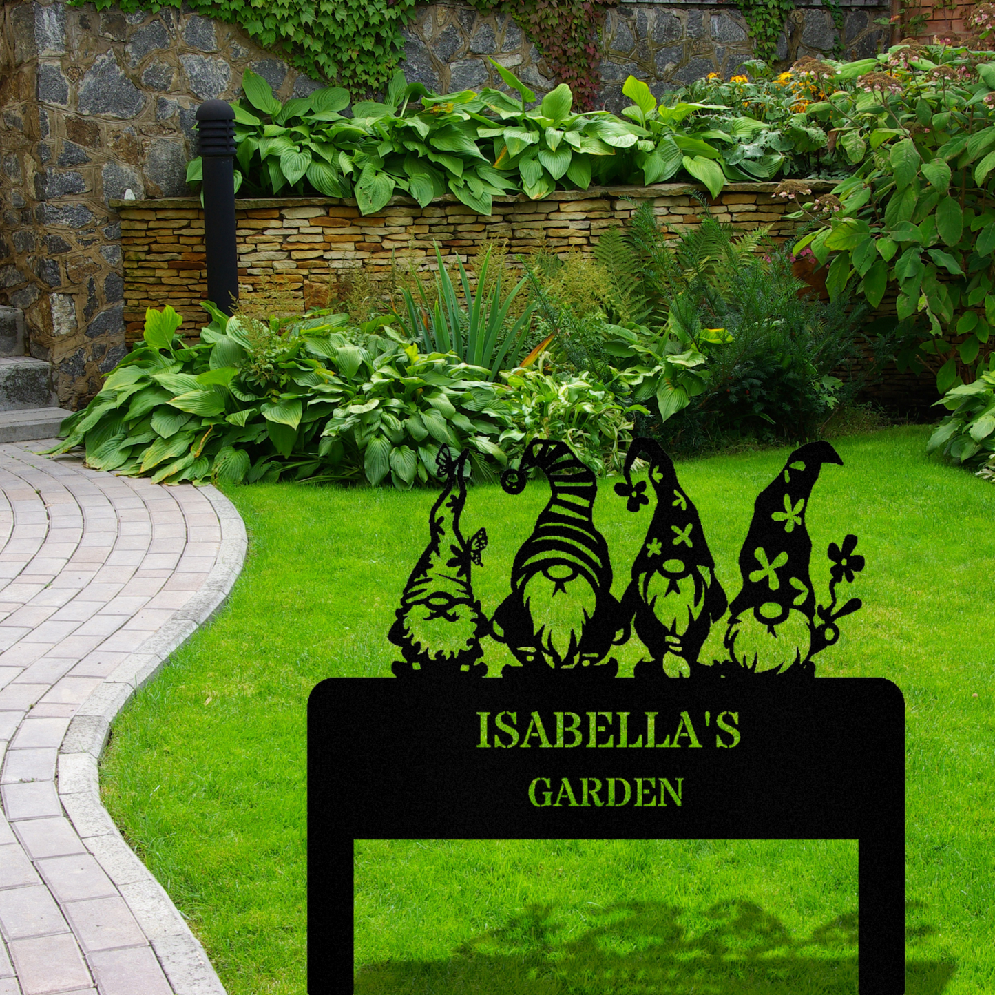 Custom Gnome Garden Stake Metal Sign, Gnome Outdoor Decor, Grandma Gifts, Garden Lover Gift, Garden Metal Deor, Last Name Metal Stake