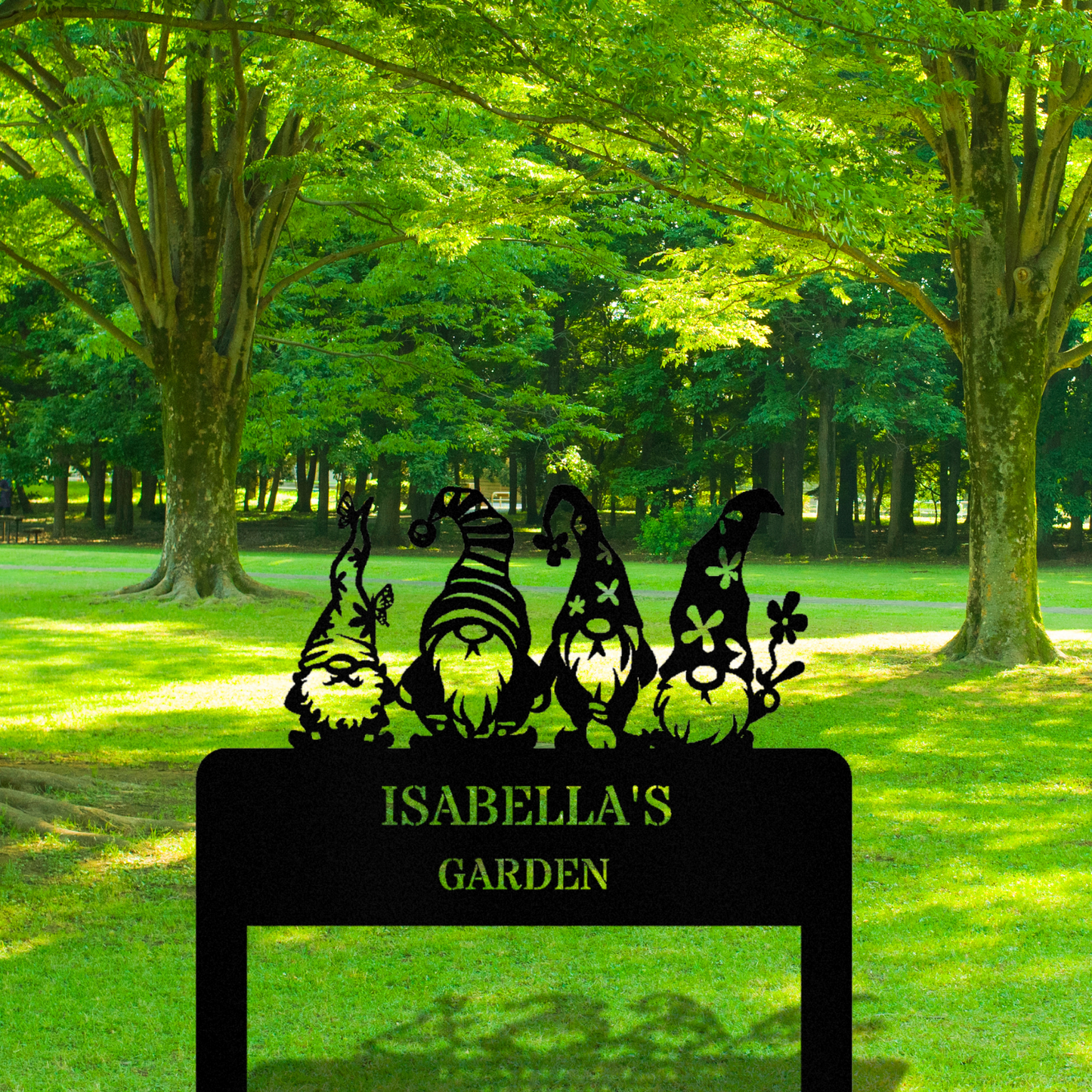 Custom Gnome Garden Stake Metal Sign, Gnome Outdoor Decor, Grandma Gifts, Garden Lover Gift, Garden Metal Deor, Last Name Metal Stake