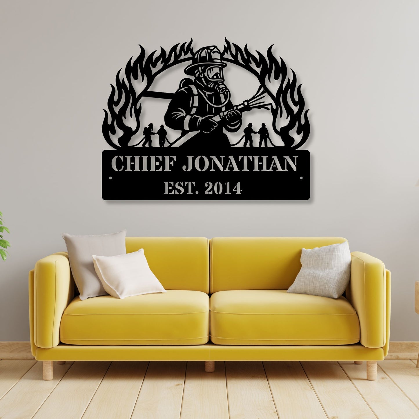 Custom Firefighter Metal Sign, Firefighter Gift, Fire Department Decor, Personalized Fireman Sign, Metal Wall Art, First Responder Gift