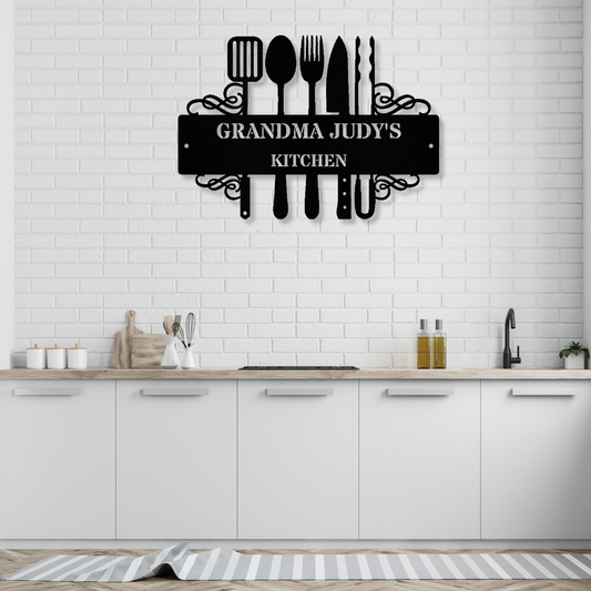 Custom Kitchen Metal Sign, Nana's Kitchen Metal Sign, Personalized Kitchen Decor, Kitchen Wall Art, BBQ Grill Metal Sign, Mother's Day Gift