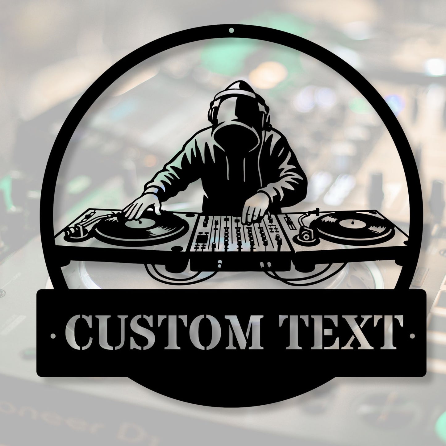 Personalized DJ Metal Wall Art, Custom DJ Gift, Music Wall Decor, DJ Studio Art, Music Lover Gift, Turntable Metal Sign, DJ Room Decor
