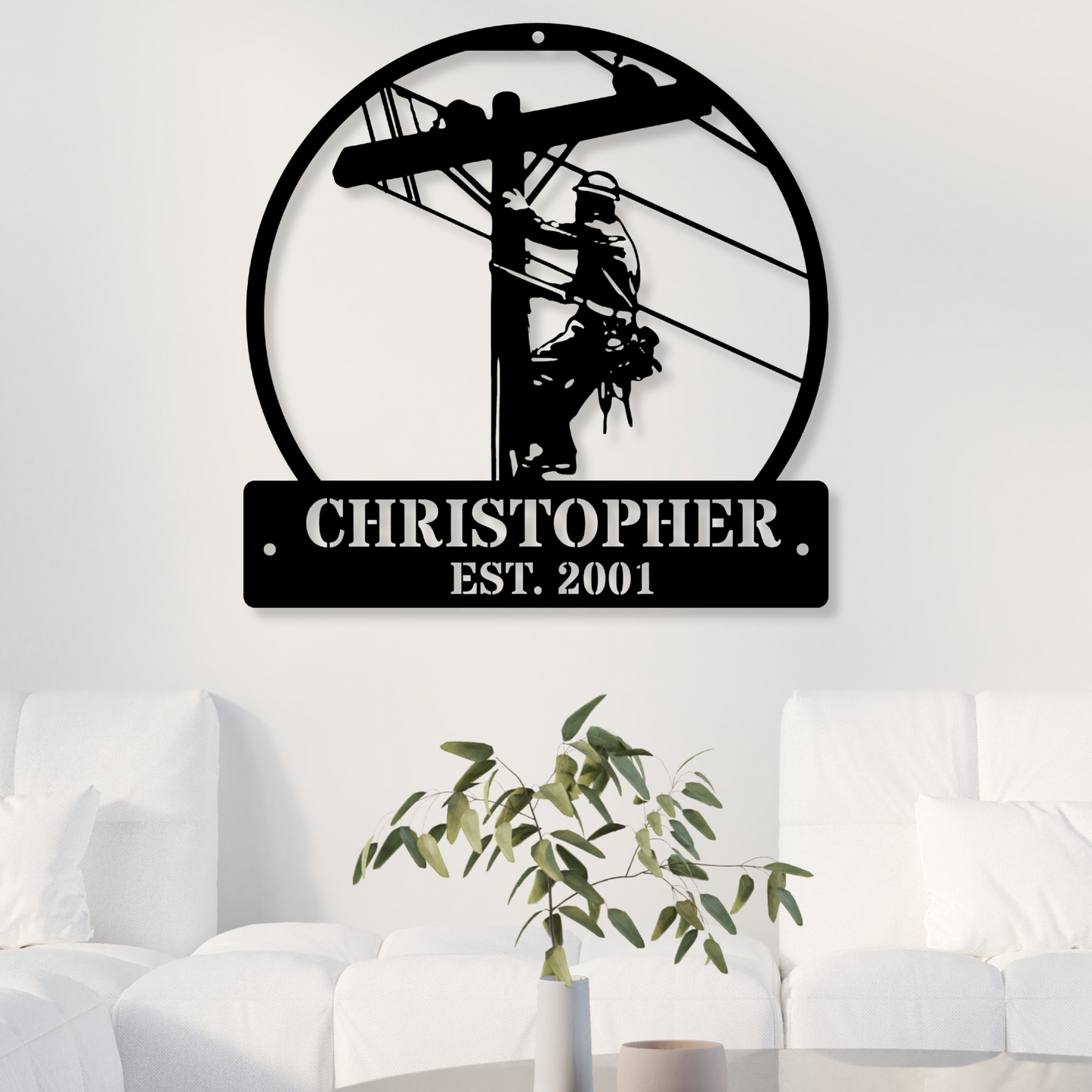 Custom Lineman Metal Sign, Electrician Wall Art, Lineman Themed Sign, Utility Worker Gift, Personalized Home Decor