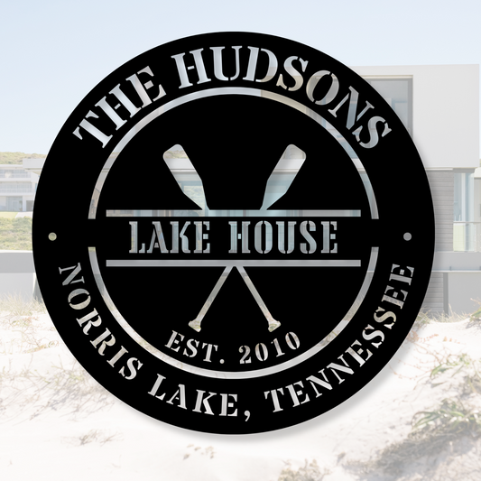 Custom Lake House Metal Sign,Personalized Lkae House Name Sign,Lake House Sign,Cabin Lodge Decor